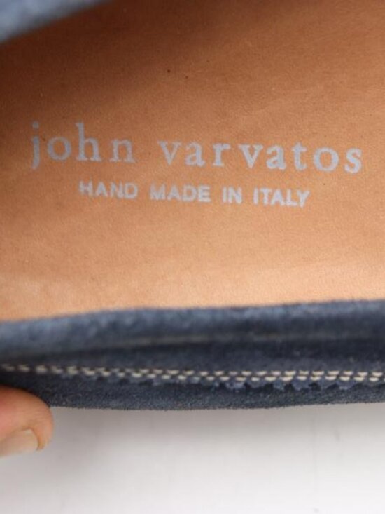 John Varvatos Men\'s 11 Blue Suede Slip On Loafers Hand Made in Italy Dress Shoes main image 8